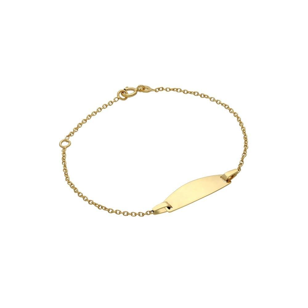 Pulsera bebé con placa personalizada oro 9 kilates - Imagen 2