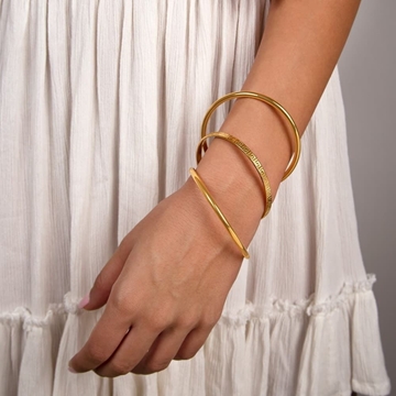 Pulsera brazalete tres aros Acero - Imagen 1