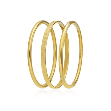 Pulsera brazalete tres aros Acero - Imagen 2