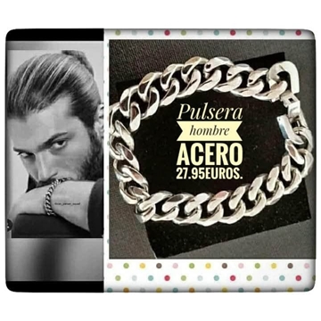 Pulsera cadena barbada de hombre - Imagen 1
