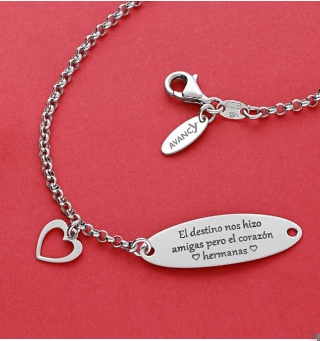 Pulsera con chapa y corazón personalizada - Imagen 1