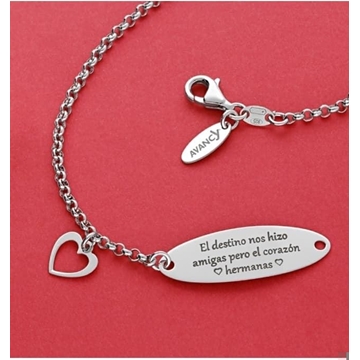 Pulsera con chapa y corazón personalizada - Imagen 1