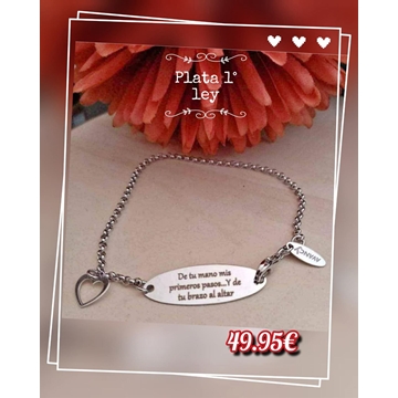 Pulsera con chapa y corazón personalizada - Imagen 2