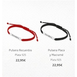 Pulsera con placa personalizada de macramé - Imagen 1