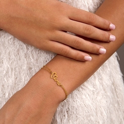 Pulsera corazón mamá acero - Imagen 1