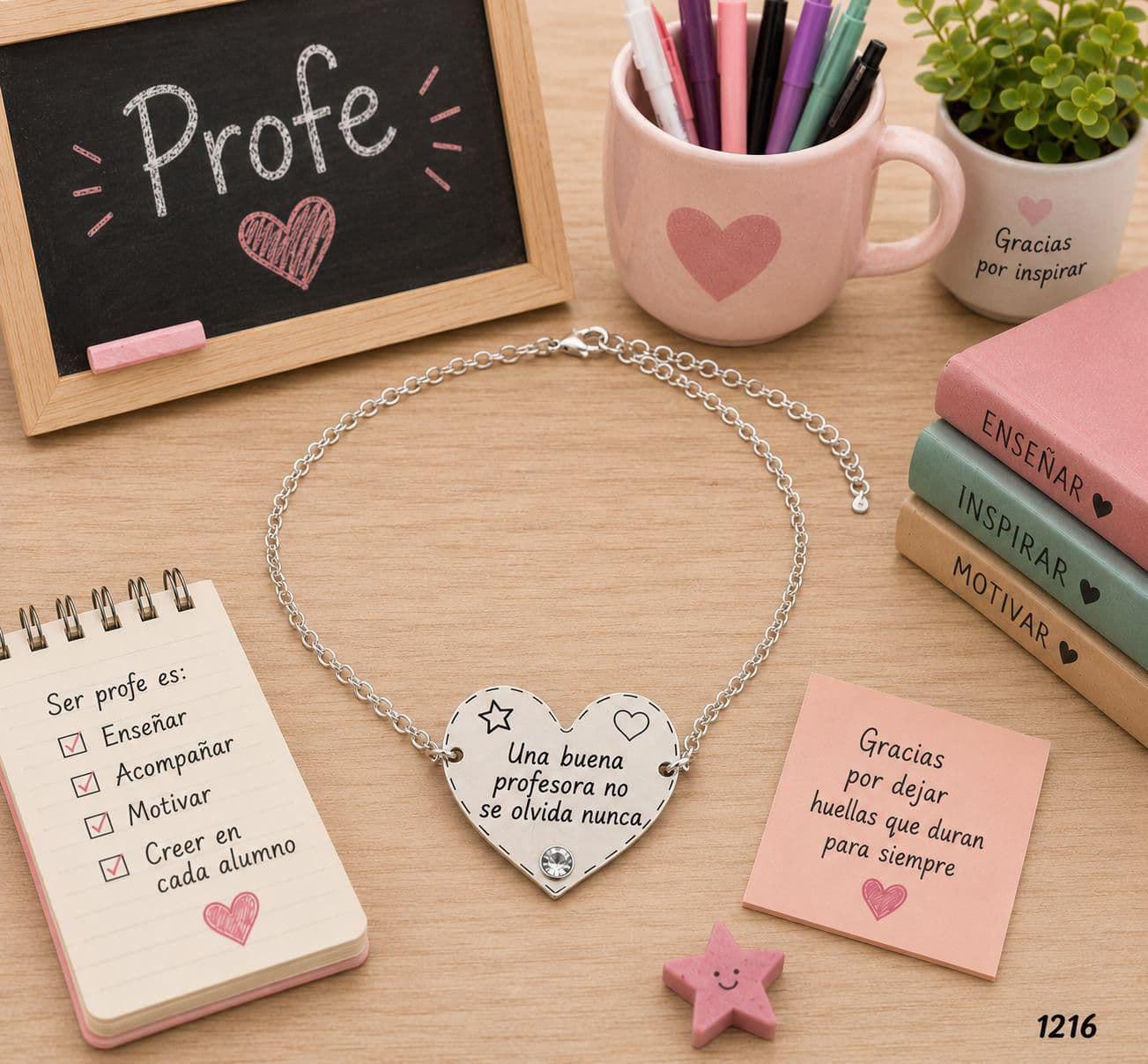 Pulsera corazón profesora - Imagen 1