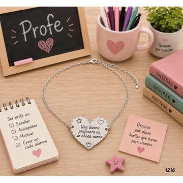 Pulsera corazón profesora - Imagen 1
