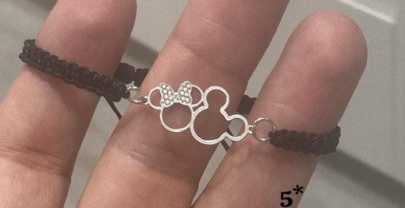 Pulsera cordón Mickey y Minnie - Imagen 1
