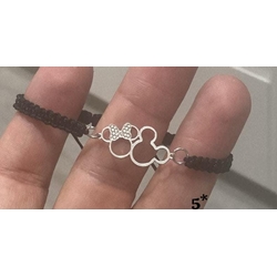 Pulsera cordón Mickey y Minnie - Imagen 1