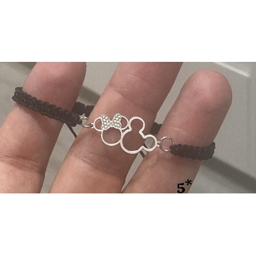 Pulsera cordón Mickey y Minnie - Imagen 1