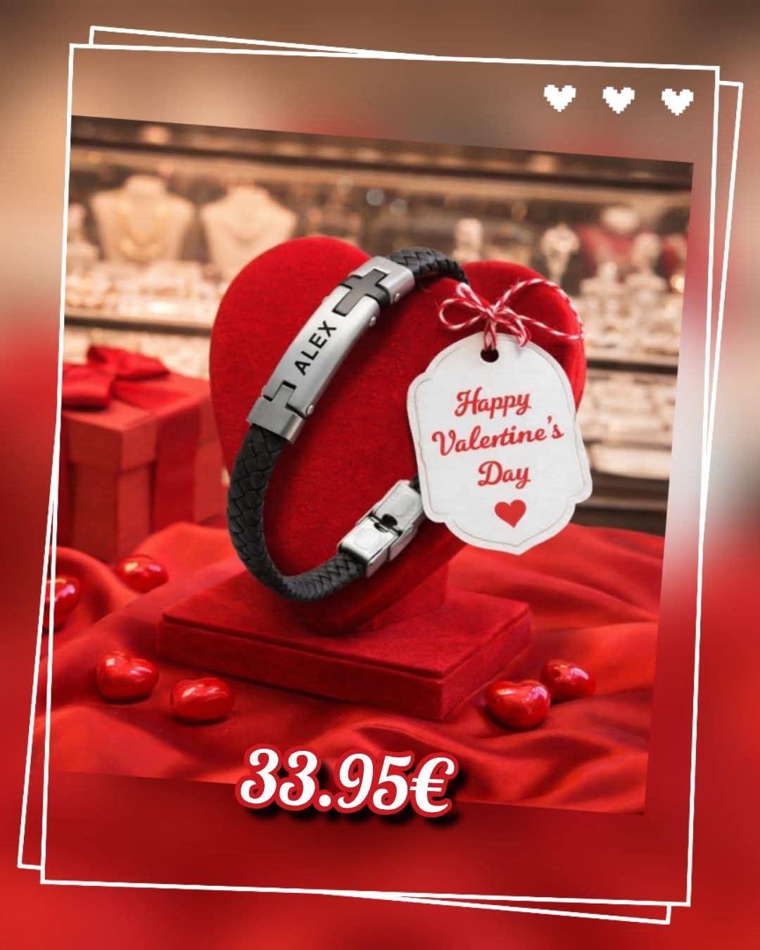 Pulsera cruz articulada con nombre personalizado acero - Imagen 1