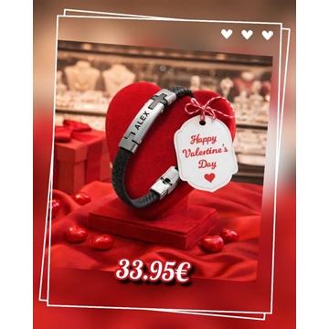 Pulsera cruz articulada con nombre personalizado acero - Imagen 1