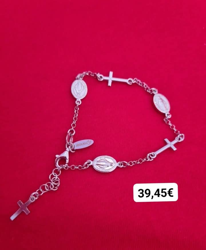 Pulsera de cruces y Virgen milagrosa - Imagen 1