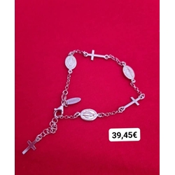 Pulsera de cruces y Virgen milagrosa - Imagen 1