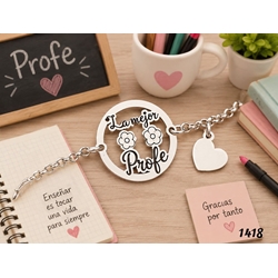 Pulsera de plata para profesoras - Imagen 1