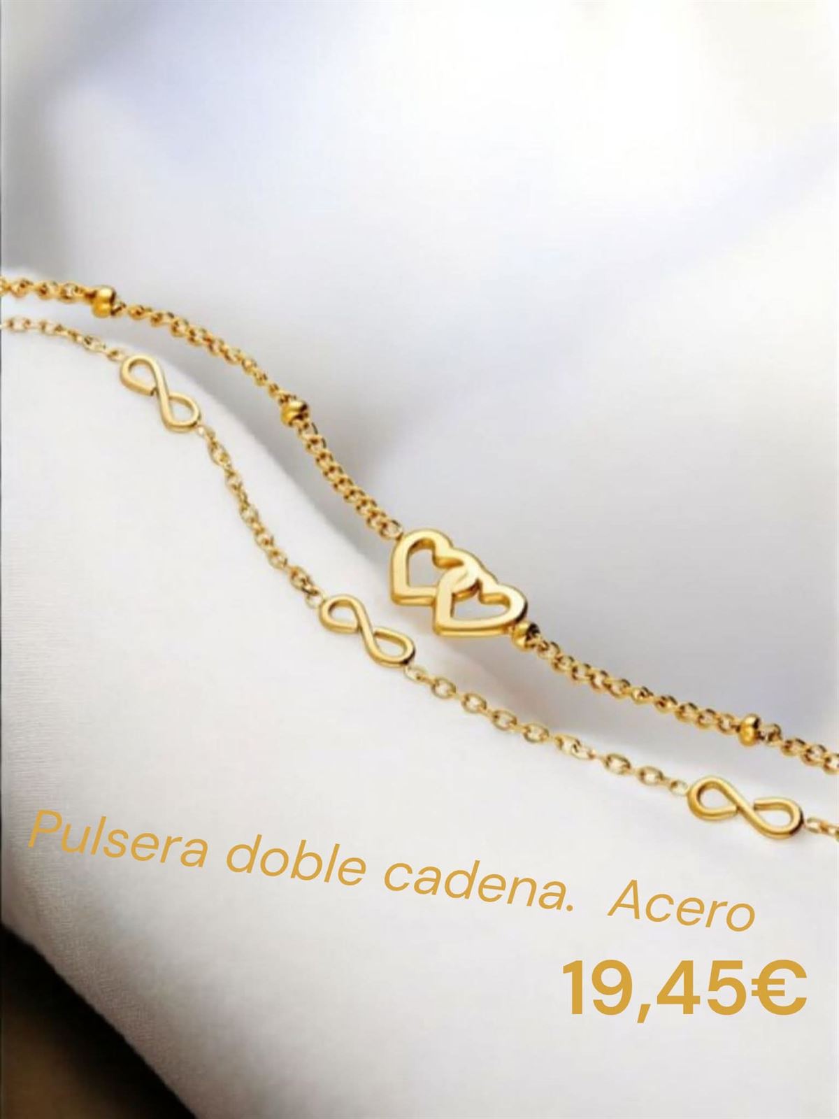 Pulsera doble corazón - Imagen 1