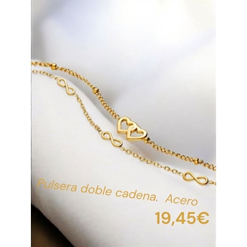 Pulsera doble corazón - Imagen 1
