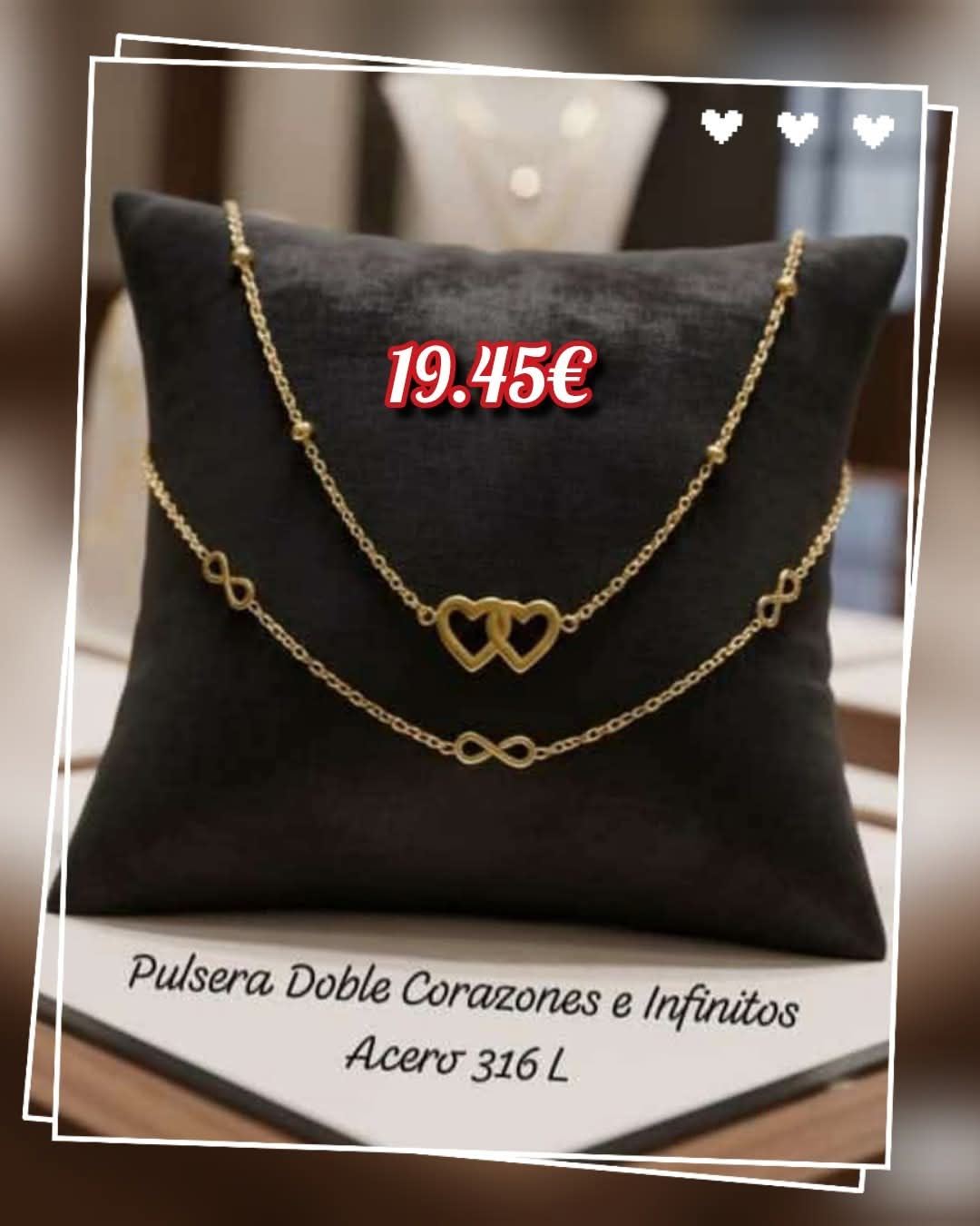 Pulsera doble corazón - Imagen 2