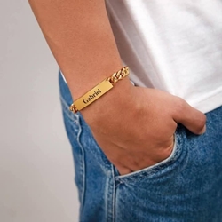 Pulsera esclava bañada en oro de hombre - Imagen 1