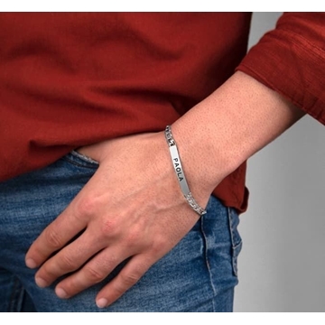 Pulsera esclava de hombre personalizada de acero - Imagen 1