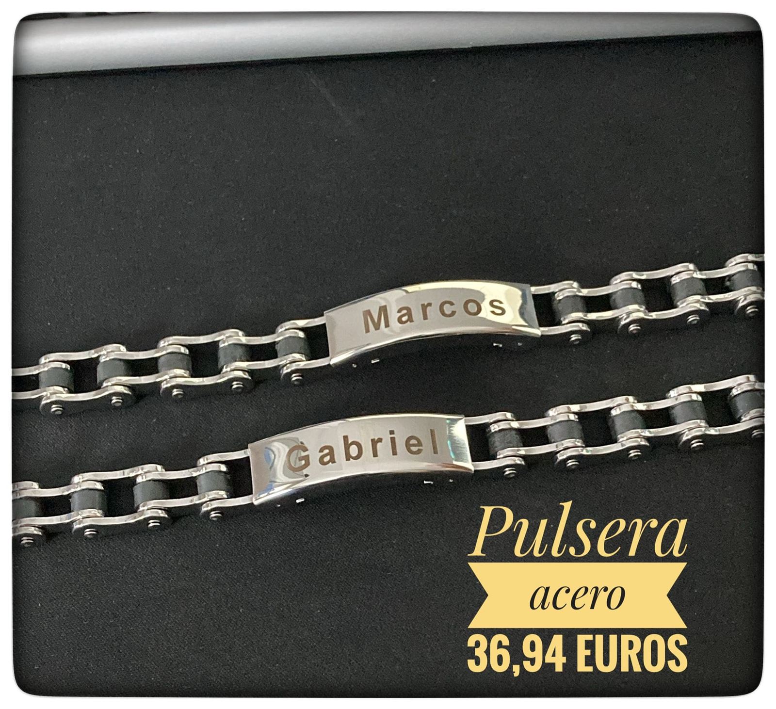 Pulsera esclava personalizada con cadena - Imagen 1