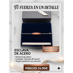 Pulsera esclava personalizada de mujer acero - Imagen 1