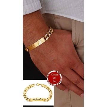 Pulsera Exclava  barbada  de hombre acero - Imagen 1