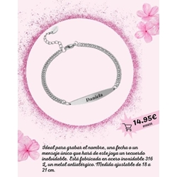 Pulsera exclava de espiga de acero comunion - Imagen 1