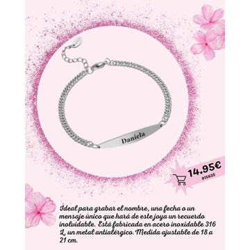 Pulsera exclava de espiga de acero comunion - Imagen 1