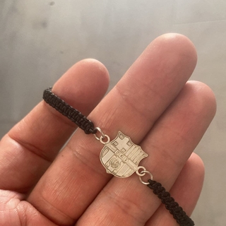 Pulsera F.C Barcelona plata de primera ley - Imagen 1