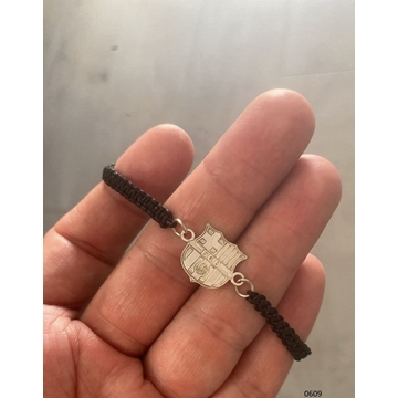Pulsera F.C Barcelona plata de primera ley - Imagen 1