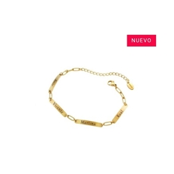 Pulsera familia Acero bañado en oro - Imagen 1