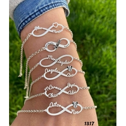 Pulsera infinito con nombre Plata - Imagen 1