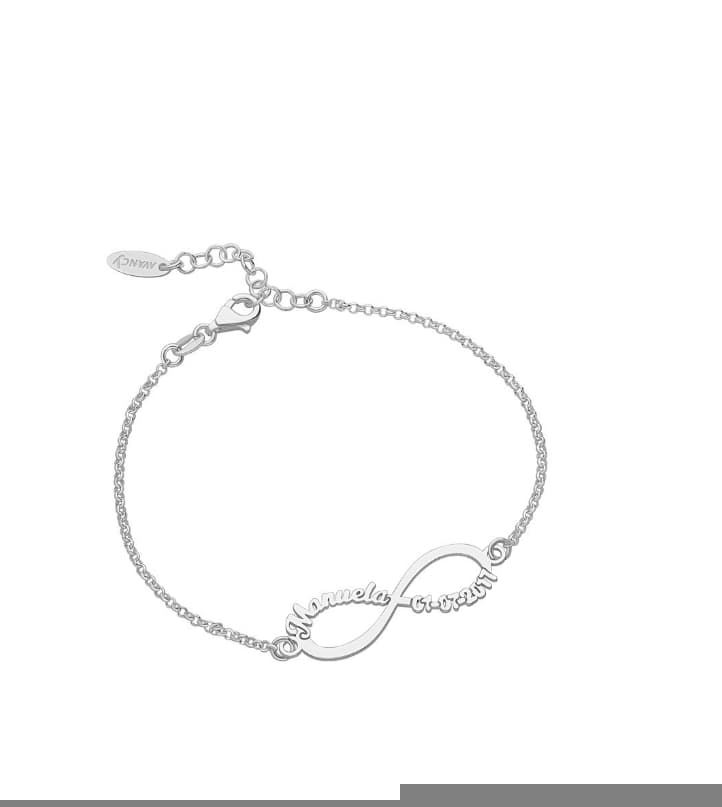 Pulsera infinito personalizada plata - Imagen 2