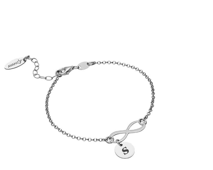 Pulsera infinito y charm plata de ley - Imagen 1