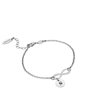 Pulsera infinito y charm plata de ley - Imagen 1
