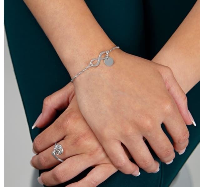 Pulsera infinito y charm plata de ley - Imagen 2