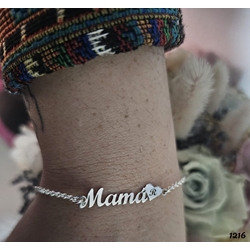 Pulsera Mamá plata de primera ley - Imagen 1