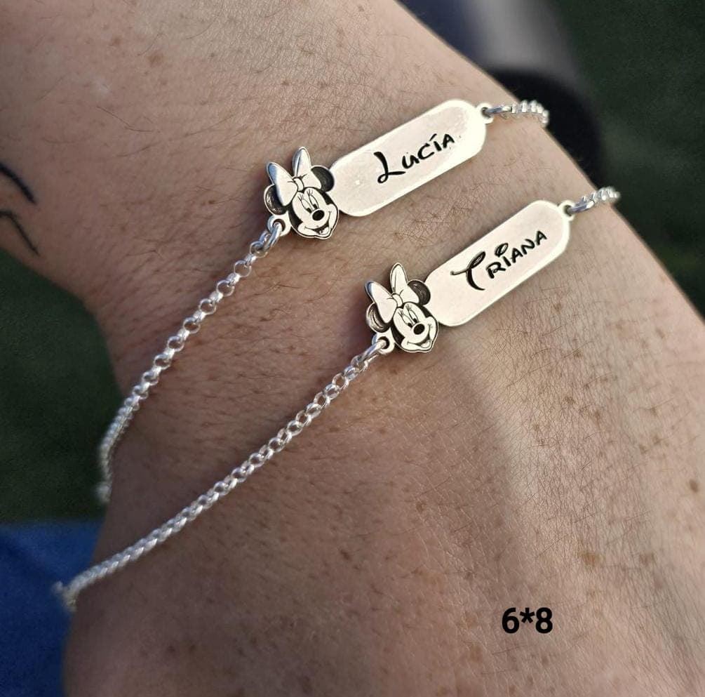 Pulsera Minnie personalizadas plata de primera ley - Imagen 1