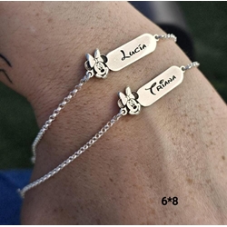 Pulsera Minnie personalizadas plata de primera ley - Imagen 1