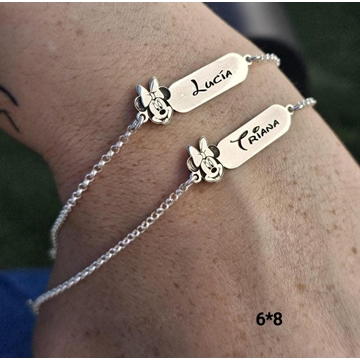 Pulsera Minnie personalizadas plata de primera ley - Imagen 1