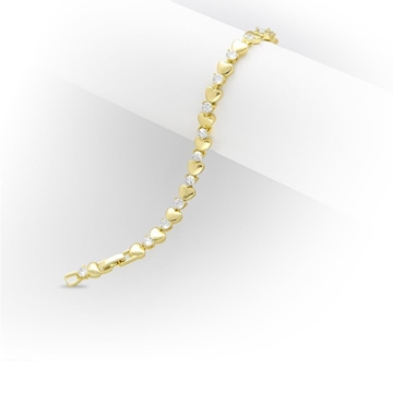 Pulsera mujer gold corazones - Imagen 1