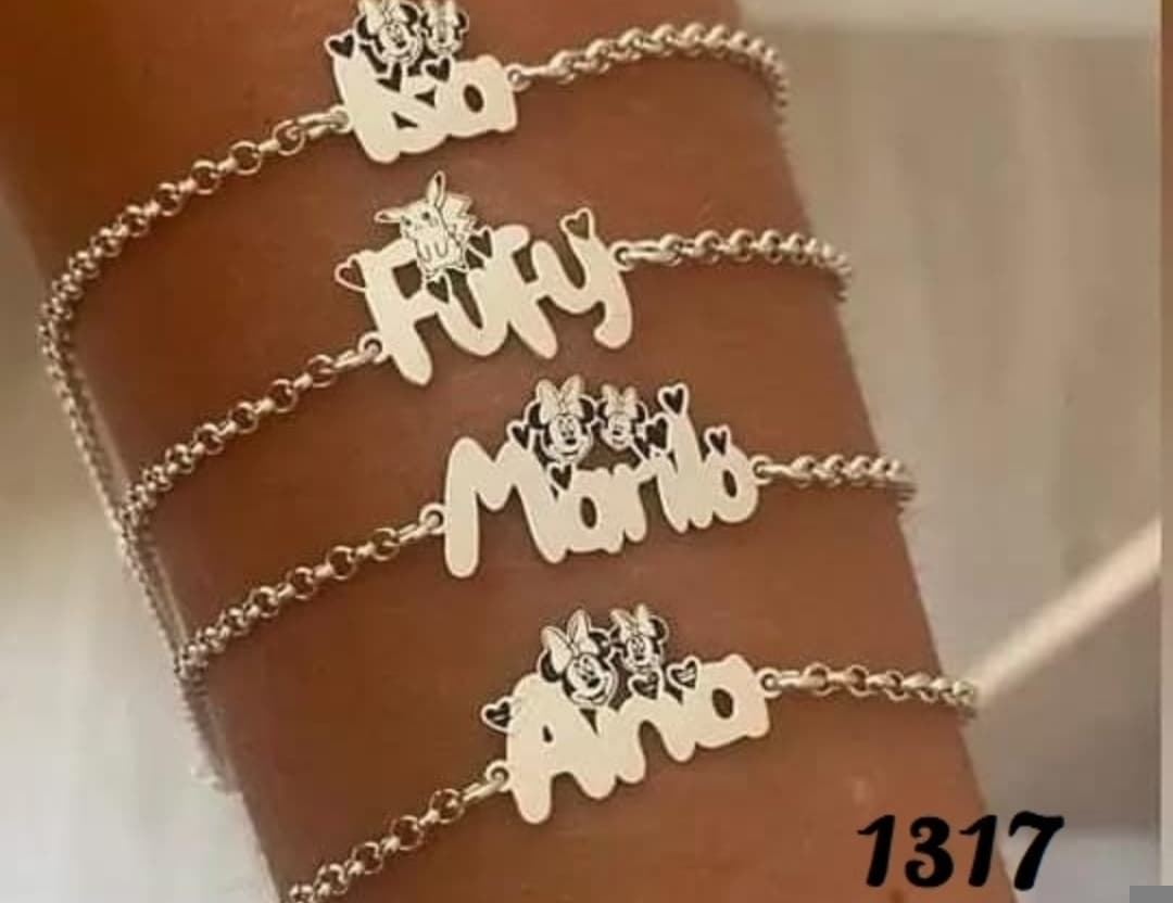 Pulsera nombre con silueta Disney - Imagen 1