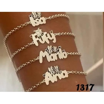 Pulsera nombre con silueta Disney - Imagen 1