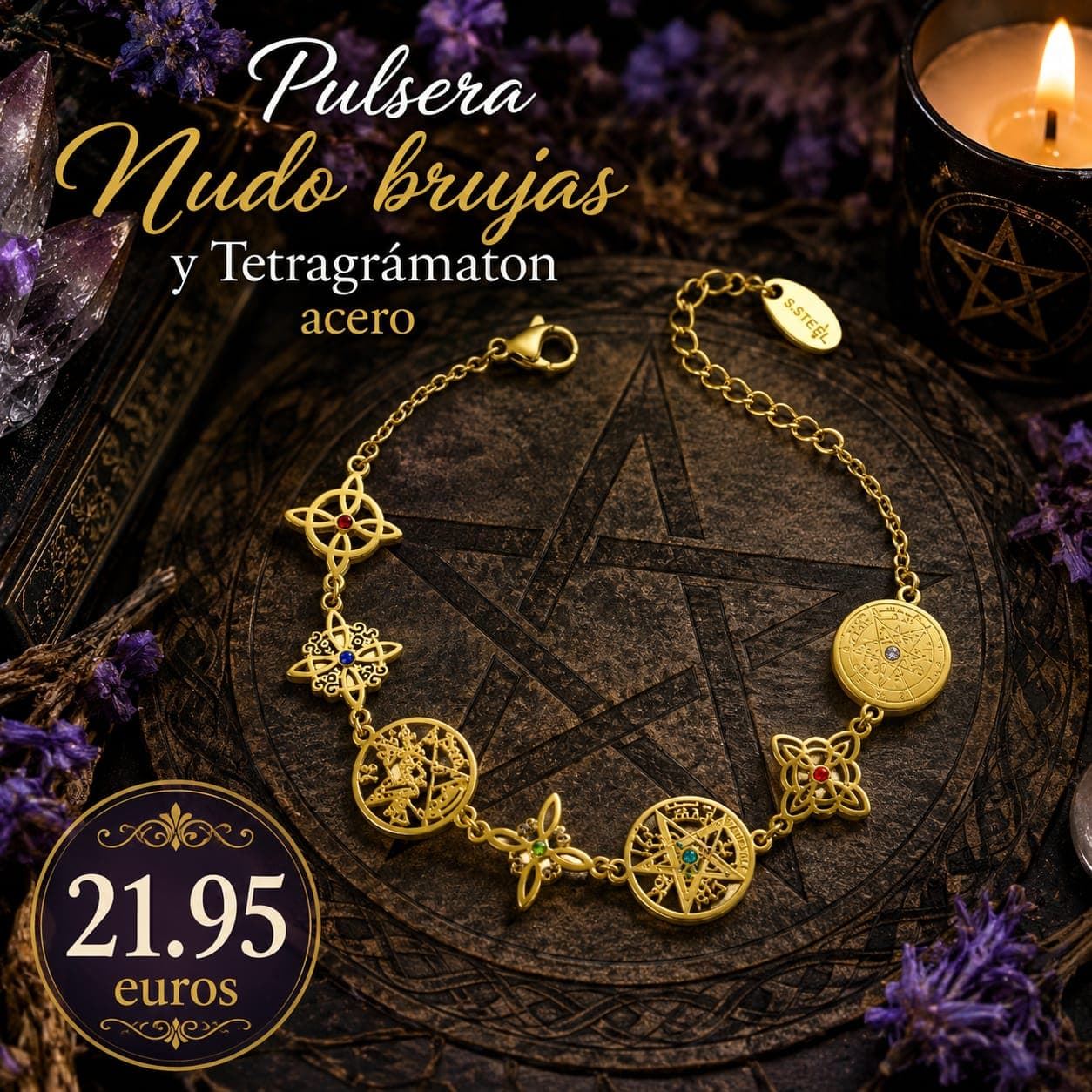 Pulsera nudo de brujas y Tetragrámaton - Imagen 1