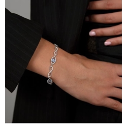 Pulsera ojos turco plata de primera ley - Imagen 2