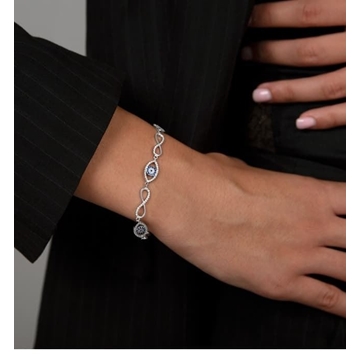 Pulsera ojos turco plata de primera ley - Imagen 2