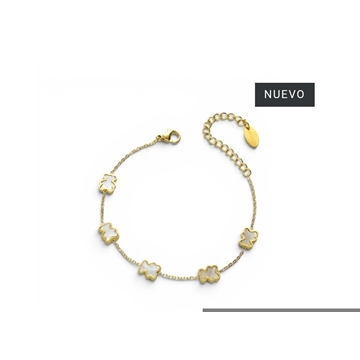 Pulsera oso nácar natural acero - Imagen 1