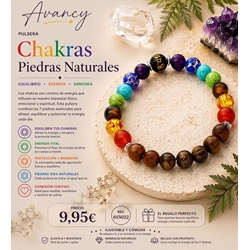 Pulsera perlas Chakras con piedras naturales - Imagen 1