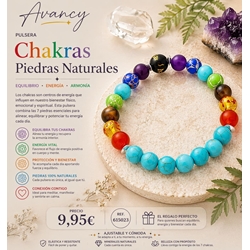 Pulsera perlas Chakras con piedras naturales - Imagen 2